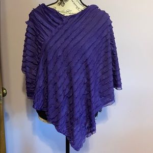 Purple Ruffled Poncho ***NEW W/ TAG***